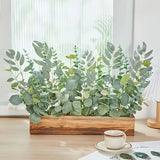 15pcs Mixed Willow & Silver Artificial Eucalyptus Stems & Leaves