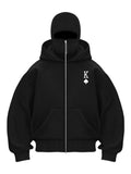 NNEOBA Y2K Double Hooded Balaclava Zip Hoodie