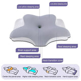 NNEOBA Butterfly-Shaped Memory Foam Pillow Slow Rebound Cow Horn Design Grey