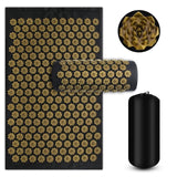 NNEOBA 3PCS Acupressure Yoga Mat And Pillow Set Massage Cushion Gold