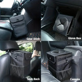 NNEOBA Car Trash Can with Lid Storage Pockets 100% Leak Proof Black