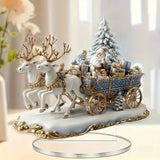 Santa Claus & Reindeer Sleigh Desktop Decoration
