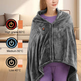 USB Heated Shawl Blanket – Electric Wearable Warming Blanket for Camping & Home