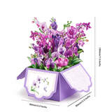 NNEOBA Set of 2 - 3D Pop-up Purple Orchid Flower Greeting Cards with Envelopes