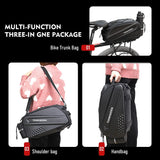NNEOBA 14L Bicycle Hard Shell Hunch Waterproof PU Bike Tail Bag Black