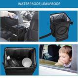 NNEOBA Waterproof Car Trash Can Organizer Portable Auto Bin Black
