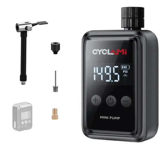 NNEOBA 150PSI Mini Electric Bike Air Pump Portable Rechargeable Tire Inflator Black