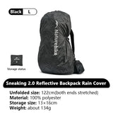 NNEOBA Reflective Backpack Rain Cover Black