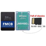 PS2 MX4SIO SD Card Adapter Kit with FMCB Memory Card 64GB