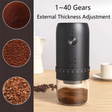 NNEOBA 1800mAh Electric Coffee Grinder 40 Level Adjustable Burr Grinder Black