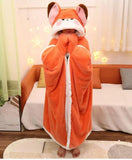 NNEOBA Cartoon Fox Wearable Blanket Cloak