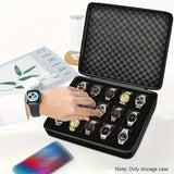 15-Slot Hard Shell Watch Storage Case – Shockproof Watch Organizer with Foam Padding