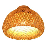 NNEOBA Handmade Boho Bamboo Wicker Ceiling Light Brown