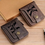 Personalized PU Leather Bifold Wallet with Chain