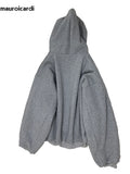 NNEOBA Reversible Plaid-Lined Oversized Hoodie