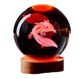 NNEOBA 3D Colorful Axolotl laser Crystal Ball night light