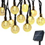 6.5M 30-LED Solar Crystal Fairy String Lights Warm White