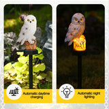 2-Pack Solar LED Owl Garden Stake Lights Warm White