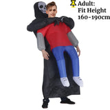Adult Inflatable Grim Reaper Carrying Person Costume Scary Halloween Outfit for Party Cosplay Prank Performance Stage Show
