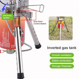 NNEOBA Adjustable Height Outdoor Gas Stove Foldable Windproof Burner Silver