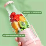 NNEOBA Electric Juicer Cup 6-Blade USB Portable Mini Blender Pink