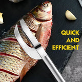 NNEOBA 2-in-1 Fish Scale Brush Maw Knife Silver
