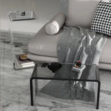 NNEOBA Contemporary Gray Acrylic Small Side Table - Elegant Accent for Modern Living Spaces