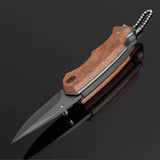 NNEOBA Folding Knife Solid Wood Handle Brown