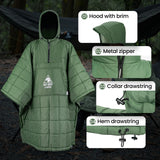 NNEOBA Tactical Poncho Blanket Wearable Sleeping Bag Hooded Ultralight