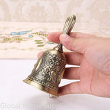 Retro Bronze Metal Hand Bell Vintage Handheld