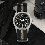38mm Vintage Military Quartz Watch with Sapphire Crystal & 100M Water Resistance