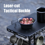 NNEOBA Tactical Folding Table with Utility Buckles Black
