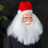 Bearded Santa Claus Latex Mask with Glasses 40×30 cm