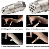 NNEOBA 2PCS O2 Sensor Spacer Adapter–M18x1.5 Catalyst CEL Fix Silver