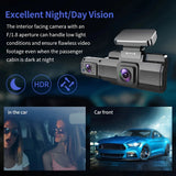 NNEOBA 2K 1440P WiFi Dual Lens Dash Cam with Night Vision Black