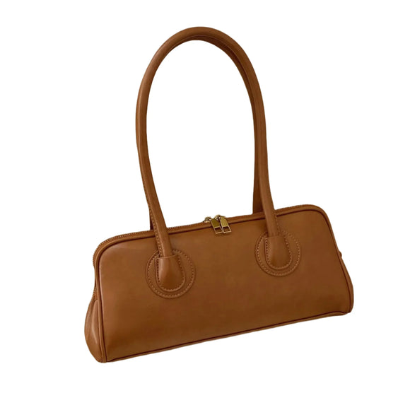 NNEOBA Baguette Shoulder Bag Large Pillow Style (Yellowish Brown)