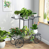 NNEOBA Large Metal Plant Stand Indoor 6 Tier Garden Cart