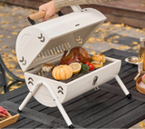 NNEOBA Dual-Side Portable Charcoal BBQ Grill Camping Stove White