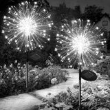 Solar Lights for Outdoor Garden 60/200/420LED Dandelion Lighting Stake Solar Firework Light for Christmas Halloween Lawn Decor