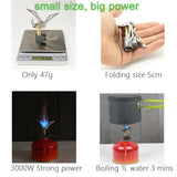 NNEOBA 3000W Camping Mini Gas Stove Grey