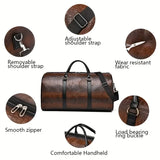 NNEOBA Retro Crocodile-Texture Travel Bag Brown