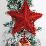25CM Glitter Christmas Tree Topper Red Star