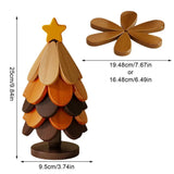 5PCS Wooden Christmas Tree Coasters