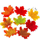 200-Piece Artificial Maple Leaves – Autumn Silk Fall