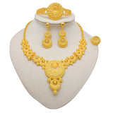 NNEOBA Round Jewelry Set Necklace Bracelet Earrings Ring