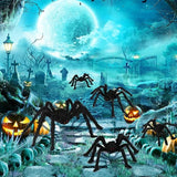 200cm  weighs only 0.100 kg Extra Large Plush Black Spider Outdoor Home Bar Party Haunted House Horror Props Halloween Decoration