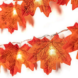 2M Halloween LED Maple Leaf Garland String Lights – Artificial Autumn Leaf Lantern Decoration for Halloween, Thanksgiving & Christmas