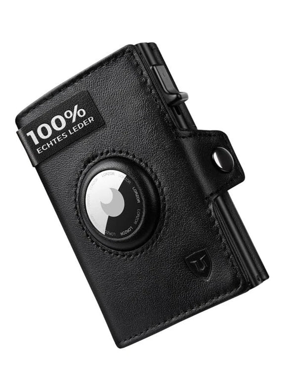 NNEOBA Men’s Blocker Wallet - Genuine Leather Wallet with Coin Pocket, Black