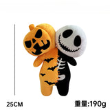 25cm Halloween Pumpkin Skeleton Plush Doll