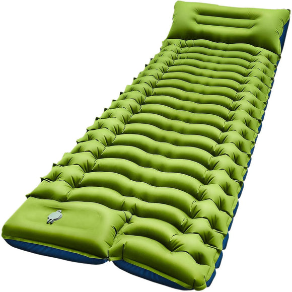 NNEOBA Inflatable Sleeping Pad Built-In Pillow Compact Green